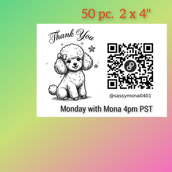 QR Thank You Closet Stickers 2x4 50 Custom Handcrafted Your Choice Design - Picture 15 of 15